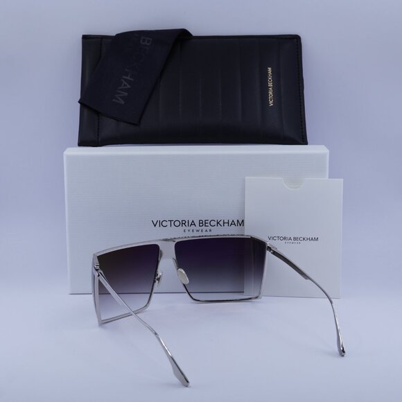 Victoria Beckham VB249S 040 Rectangle Sunglasses – Silver/Smoke Gradient - Picture 5 of 9